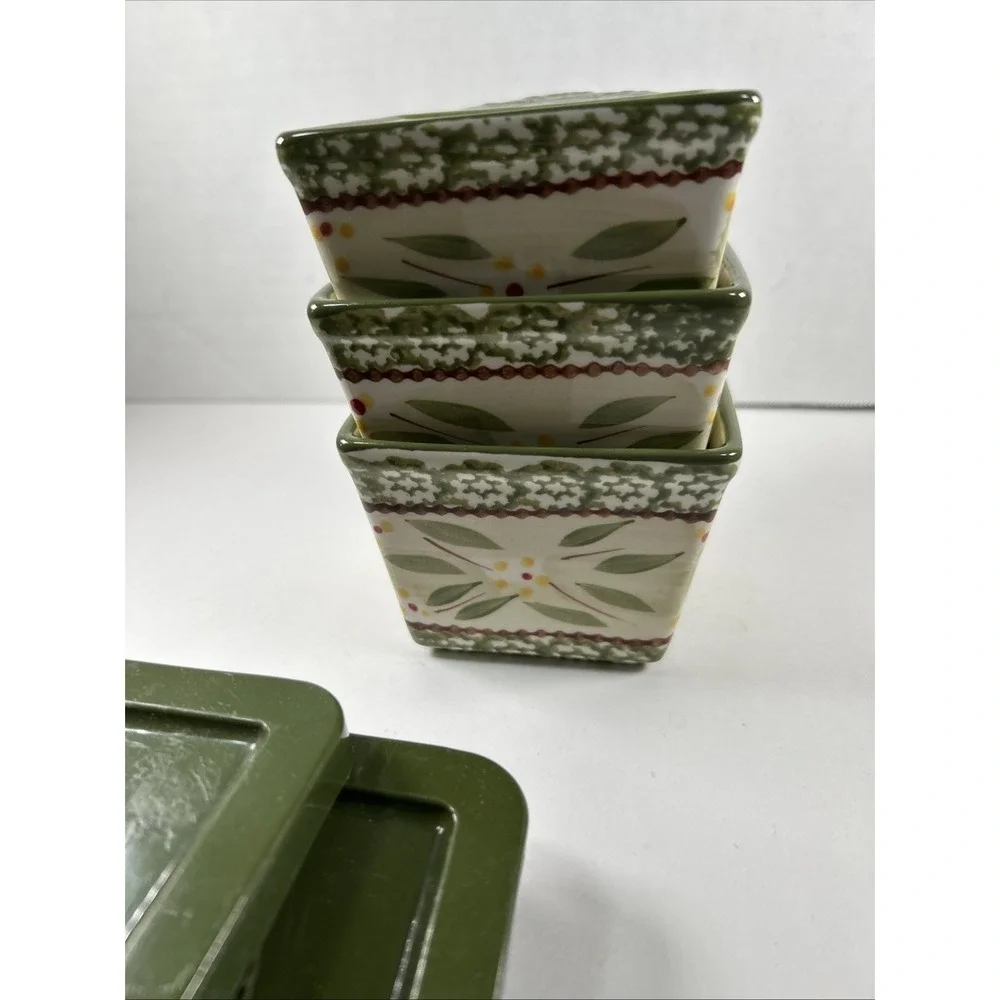 Stacking Old world Green Temptations‎ 10 Oz Handle Square Cups